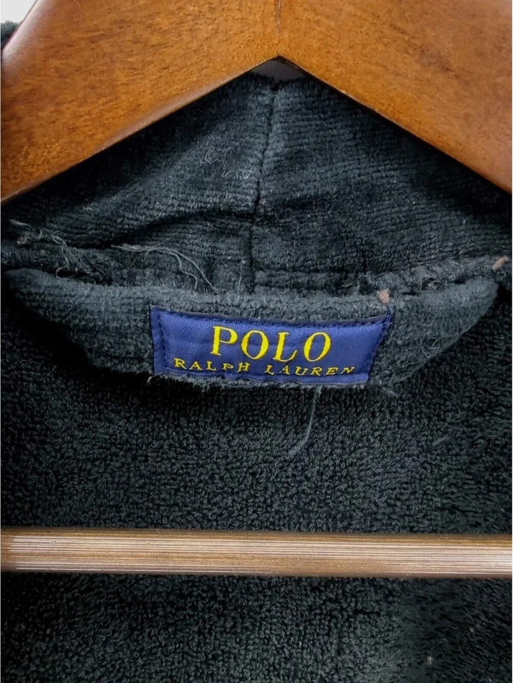 Polo Ralph Lauren Sleepwear Soft Cotton Kimono Velour Bath Robe Black Mens L/XL